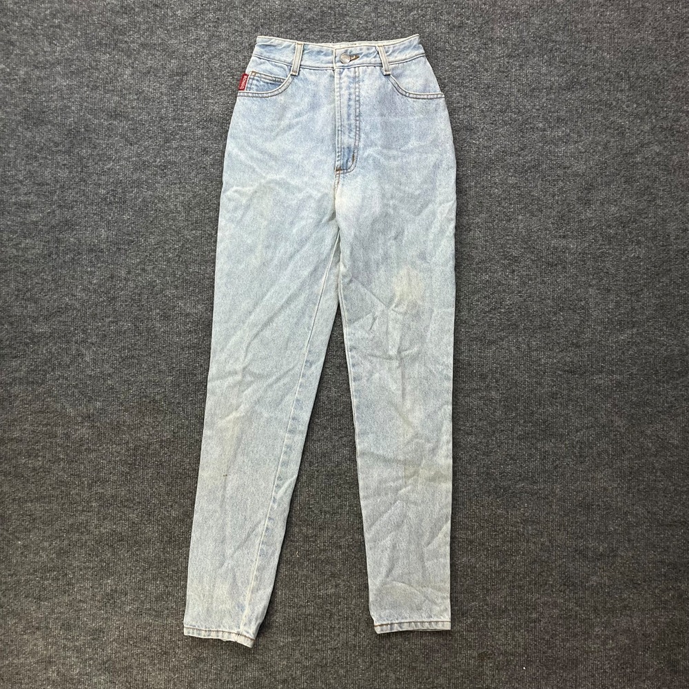 VTG Bongo Jeans Women's Light Wash Denim High Waisted Tapered Mom USA Made - 3